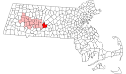 Location in Hampshire County in Massachusetts