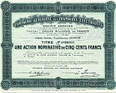 Aktie der Compagnie Genevoise des Tramways Électriques vom 30. Juni 1911