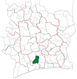 Location in Ivory Coast. Lakota Department has retained the same boundaries since its creation in 1980.
