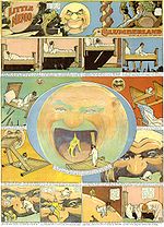 Winsor McCay's Little Nemo (1905), an American Sunday comic strip featuring a heightened use of perspective, a sequential narrative in panel tiers and dream-like plots