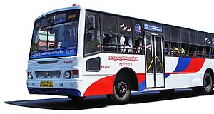 A white line bus