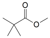 Structuurformule van methylpivalaat