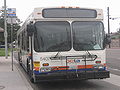 A New Flyer D40LF bus during a layover at Westminster Mall.