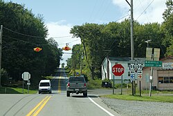 Littles Corners, a village in Hayfield Township at the intersection of PA 98 and PA 198