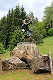 Till-Eulenspiegel-Figur im Steinachtal vor dem Till-Eulenspiegel-Museum