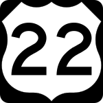 Straßenschild des U.S. Highways 22