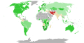 shows the percentage of women in each countries' military