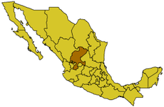 Kedudukan Zacatecas di Mexico