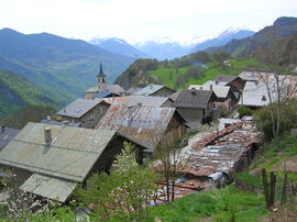 A view across the rooftops to the church