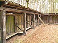 Das Innere der leerstehenden Anlage bei Burgwedel-Fuhrberg mit 2 Etagen für Bienenkörbe