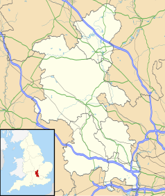 Mapa konturowa Buckinghamshire, na dole po prawej znajduje się punkt z opisem „Gerrards Cross”