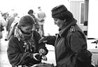 Ehemaliger Grenzübergang zwischen Ost- und West-Berlin an der Rudower Chaussee (Foto vom Nov. 1989)