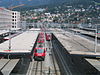 Rhaetian Railway trains at Chur station in 2008