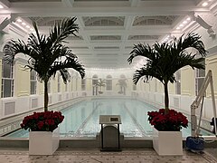 Indoor pool of the Homestead, located in the spa