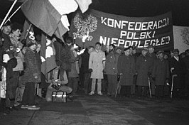 Een KPN-demonstratie in Krakau, 1981