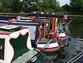 Narrowboat sterns, Saul, Gloucestershire