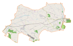 Mapa konturowa gminy Piekoszów, na dole znajduje się punkt z opisem „Gałęzice”