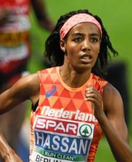 Sifan Hassan – in den Jahren zuvor sehr erfolgreich auf den Strecken von 1500 bis 10.000 Meter – erreichte Platz sechs