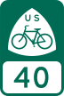 U.S. Bicycle Route 40 marker