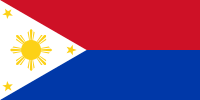 Savaş bayrağı (Filipin bayrağı ülkenin savaşta olup olmadığını göstermesi açısından özeldir. Eğer ülke savaşta ise bayraktaki kırmızı ve mavi yer değiştirir.)