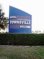 Welcome to Townsville sign on the Bruce Highway