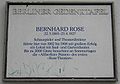 Berlin-Wedding, Berliner Gedenktafel für Bernhard Rose