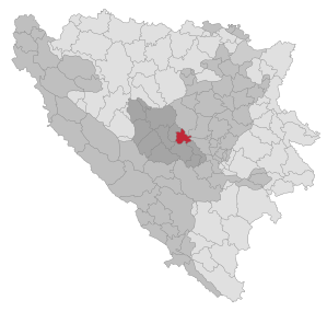 Lage der Gemeinde Busovača in Bosnien und Herzegowina (anklickbare Karte)