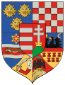 Mittleres Wappen der Länder der ungarischen Krone, mit dem Wappen Kroatiens (1915)