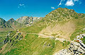 Blick vom Col du Tourmalet auf die Route du Pic du Midi