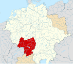 Locator map of Swabia within the German Kingdom