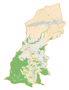 Mapa konturowa gminy Markowa, na dole znajduje się punkt z opisem „Tarnawka”