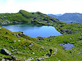 The Upper Wildalm Lake ({{Subst:Formatnum:2324}} m) just below the summit