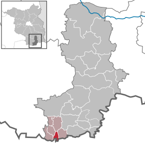 Poziția orașului Ortrand pe harta districtului Oberspreewald-Lausitz