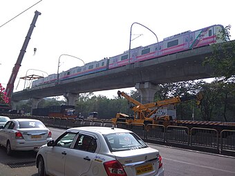 Elevated electric train