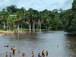 Badlocatie in gelijknamige rivier bij Rio Preto da Eva