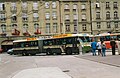 Seitenansicht des Berner Wagens 22, aufgenommen 1992 beim Bahnhof