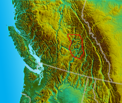 Approximate boundary of the Shuswap Highland