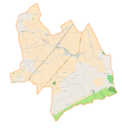 Mapa konturowa gminy Witonia, u góry znajduje się punkt z opisem „Budki”