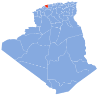Map of Algeria showing Chlef province