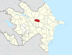 Map of Azerbaijan showing Goychay District