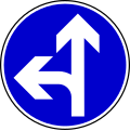 Proceed straight or turn left