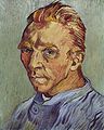 Sakalsız otoportre, Eylül sonu 1889 özel koleksiyon. Van Gogh'un son otoportresi olması muhtemel bir başka resim. (F525).