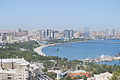 Der Boulevard vor der Skyline von Baku