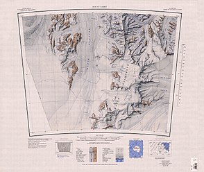 Topografisches Kartenblatt mit der Miller Range (oben links) und dem Ong Valley