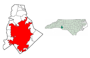 Localizarea Comitatului Mecklenburg în statul Carolina de Nord