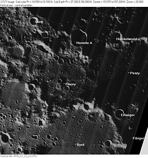 Hinshelwood, nordwestlich von Peary (Lunar Orbiter 4)