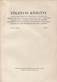 A Földtani Közlöny címlapja az 1950-es évekből