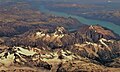 Aerial view of Mount Farrow in lower right. Good Hope Mountain centered.