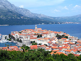 Korčula şehri panoraması