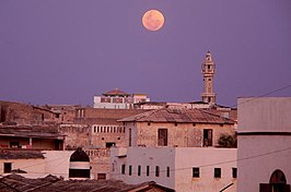 Maan en minaret in Marka